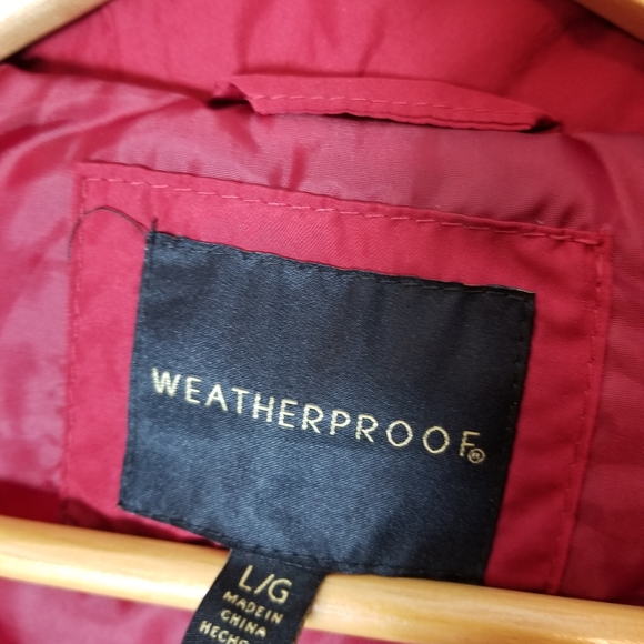 WEATHERPROOF Quilted Red Jacket, Spring/Fall, Cold weather, Size Large - Picture 5 of 7